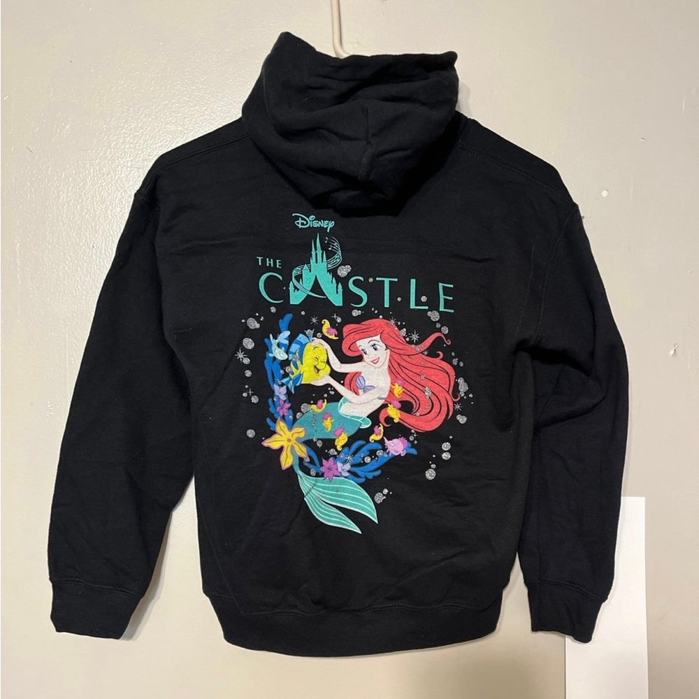 Disney, Ariel, the castle,black hoodie